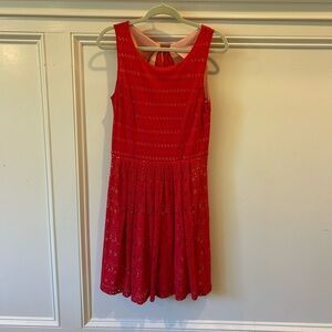 Anthropologie Coral Lace Dress